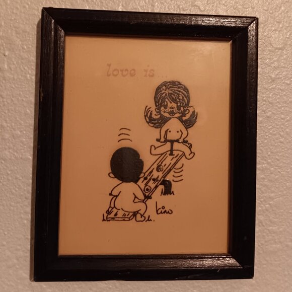 Vintage 1970s "Love Is Kim Casali SeeSaw Original Art - Picture 1 of 2
